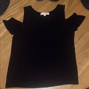LOFT Women's Elegant Black Cold Shoulder Blouse